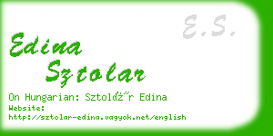 edina sztolar business card